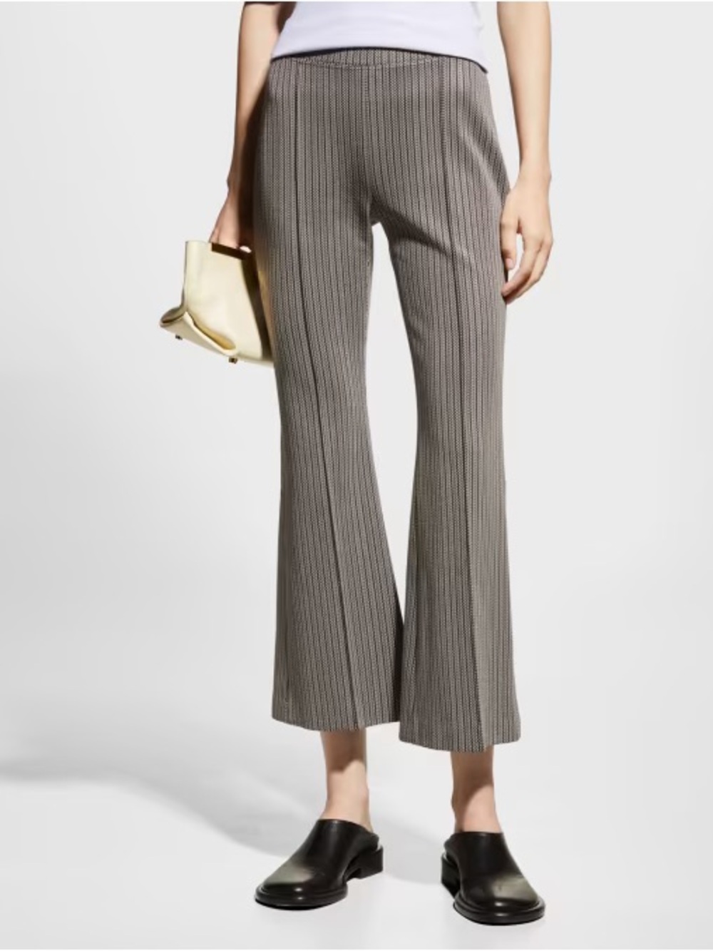 Rosetta Getty cropped flare leg trouser 0017 double knit herringbone small women